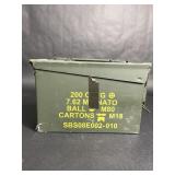 Vintage Military 200 Cartridge Ammo Canister