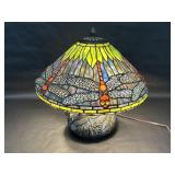 Hand Made Dragonfly Stained Glass Table Lamp