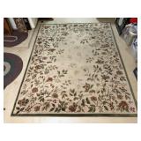 Cream Floral Large Area Rug