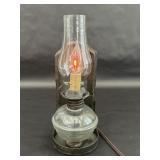 Vintage Converted Kerosene to Electric Lamp