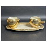 Warranted 22K Gold Porcelain Creamer Sugar Dish