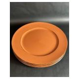 Set of Nine Terracotta Colored Charger Plates