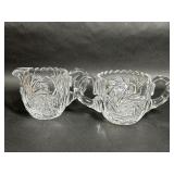 American Brilliant Cut Crystal Creamer Sugar Dish