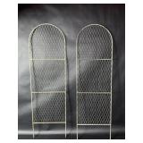 Two Arched Metal Chicken Wire Trellis