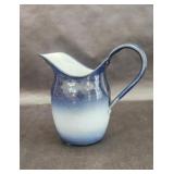 Blue and White Ombre Enamelware Pitcher