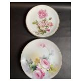 Pair of Pink Rose Porcelain Decorative Plates