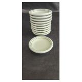 Set Of 11 Unbranded Green Line Bowls