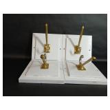 Set Of Four Gold Metal Coat Racks