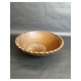 Vintage Wood Bowl With Reed Stitching