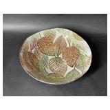 Fall Leaf Design Glass and Metal Dish