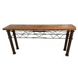 Wood and Metal Entryway Table