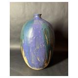 Signed Chalk 72 Oval Shaped Pottery Vase