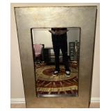 Large Wall Hanging Mirror with Metallic Border