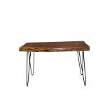 Solid Wood Table With Metal Legs