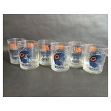 Six Vintage Chicago Bears Rocks Glasses Set