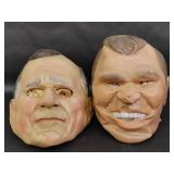 Vintage Cesar & Masquerade Father/Son Bush Masks