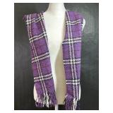 Burberry London Purple Plaid Scarf