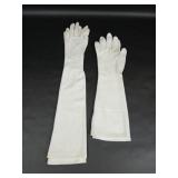 2 Pairs of Forearm Length White Gloves