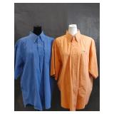 Two Alexander Julian Colours Coral & Blue Shirts