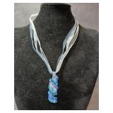 Spiral Glass Pendant Necklace