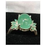 Emerald Quartz Sterling Ring