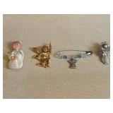 Gold Plated and Unusual Angel Pins