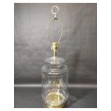 Clear Glass Bottom Table Lamp Brass Toned Accents