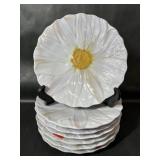 Seven Melamine White Flower Salad/Dessert Plates