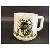 1971 Milk Glass Scorpio Astrology Mug