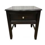 Black Wooden End Table/Night Stand w/Nickel Knob