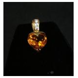 18K Gold and Citrine Enhancer