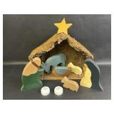 Wooden Nativity Scene Set