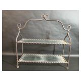 Wrought Metal 2 Tier Glass Shelves Dessert Display