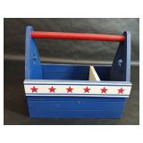 Patriotic Wood Silverware & Napkin Caddy