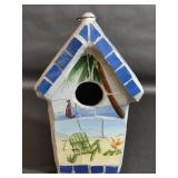 Mosaic Tile Terracotta Birdhouse Hanging Decor