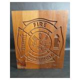 Fire Department Engraved Wooden Hanging Plaque