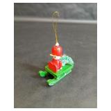 Vintage Christmas Boy Sled Ornament