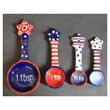 Ceramic Red, White, & Blue Measuring Spoons Set