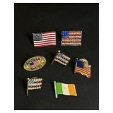 Ireland & American Flag Lapel Pins Gemstones