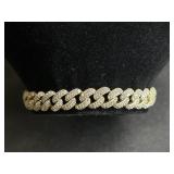 14K Gold Cuban Link Diamond Bracelet