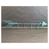 Metal Teal Arrow Hook Rack