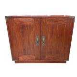 Cherry Finish Wood Cabinet with Magazine Rack