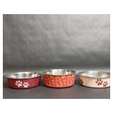 Three Decorative Dog Bowls