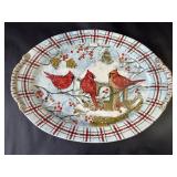 Stoneware Cardinal Oval Platter