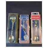 Three Tiny Silver Souvenir Spoons