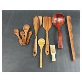 Ten Piece Wooden Kitchen Utensil