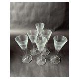 Six IKEA Svalka Stemmed Clear Shot Glasses