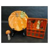 6pc Halloween Themed Spreaders & pumpkin Plate