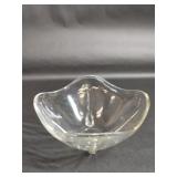 Footed Clear Glass Square Nut Candy Dish