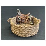 Cowboy Saddle Resin Rope Catch All Trinket Dish